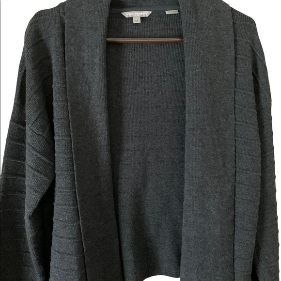 Royal Robbins gray cable knit silk/wool/alpaca blend high/low cardigan ladies XL - Picture 6 of 12